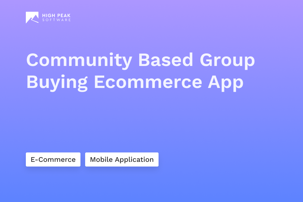 Community Based Group Buying Ecommerce App