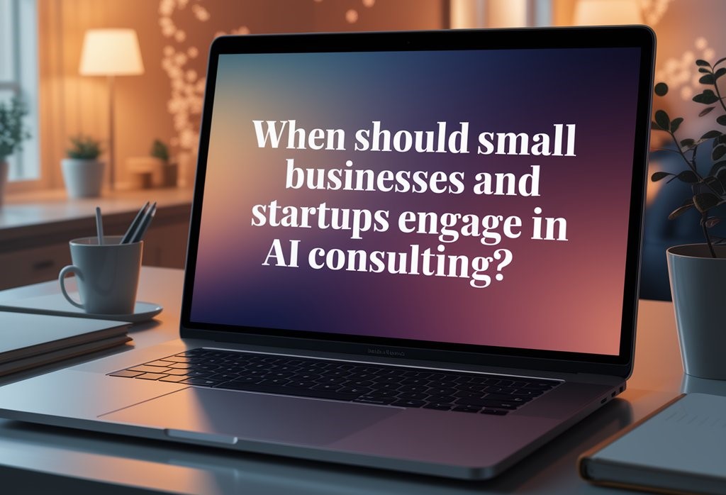 When should small businesses and startups engage in AI consulting?