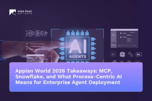 AI agents holographic interface representing Appian MCP integration and process-centric enterprise agent deployment