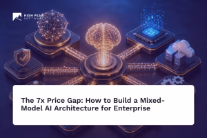 Mixed model AI architecture diagram showing enterprise routing across GPT-5.5 and DeepSeek V4 model tiers