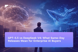 GPT-5.5 vs DeepSeek V4 enterprise comparison showing pricing and capability differences for AI buyers
